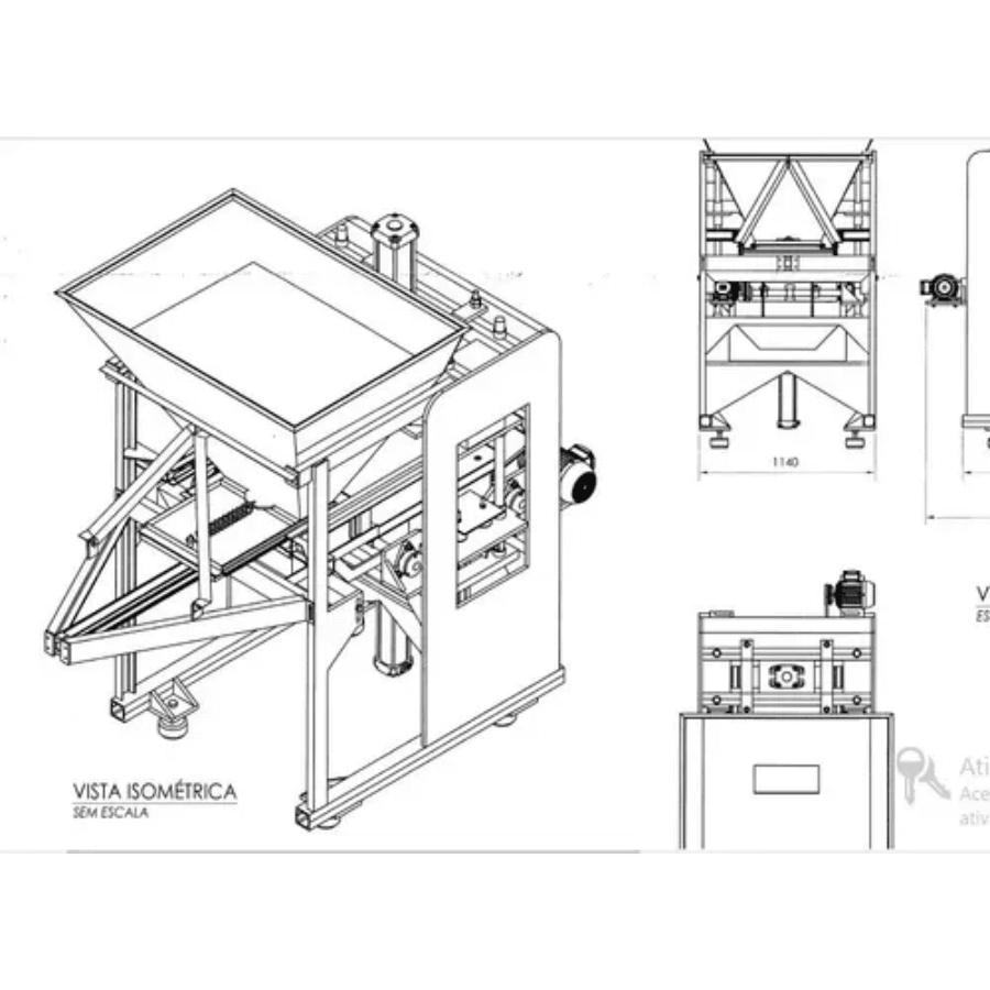 Projeto De Máquina De Fazer Bloco Pneumática Completo - Radali Shop