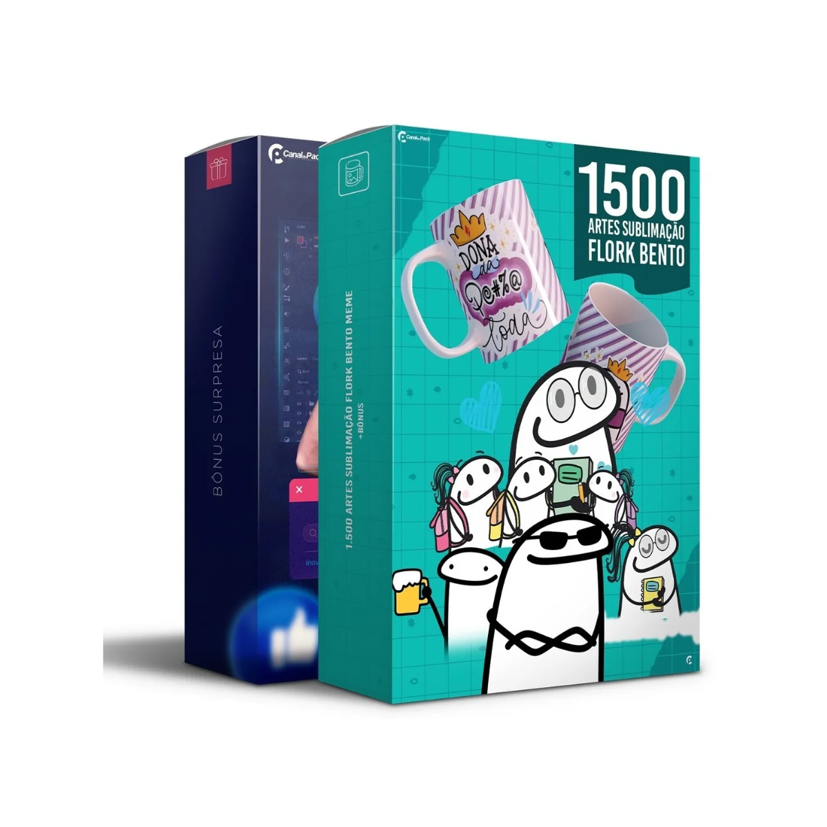 Paquete de 1500 diseños de tazas de sublimación - Flork Bento Meme