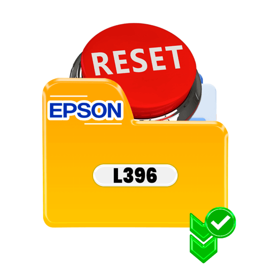 Reset button and folder icon for Epson L396 printer reset software
