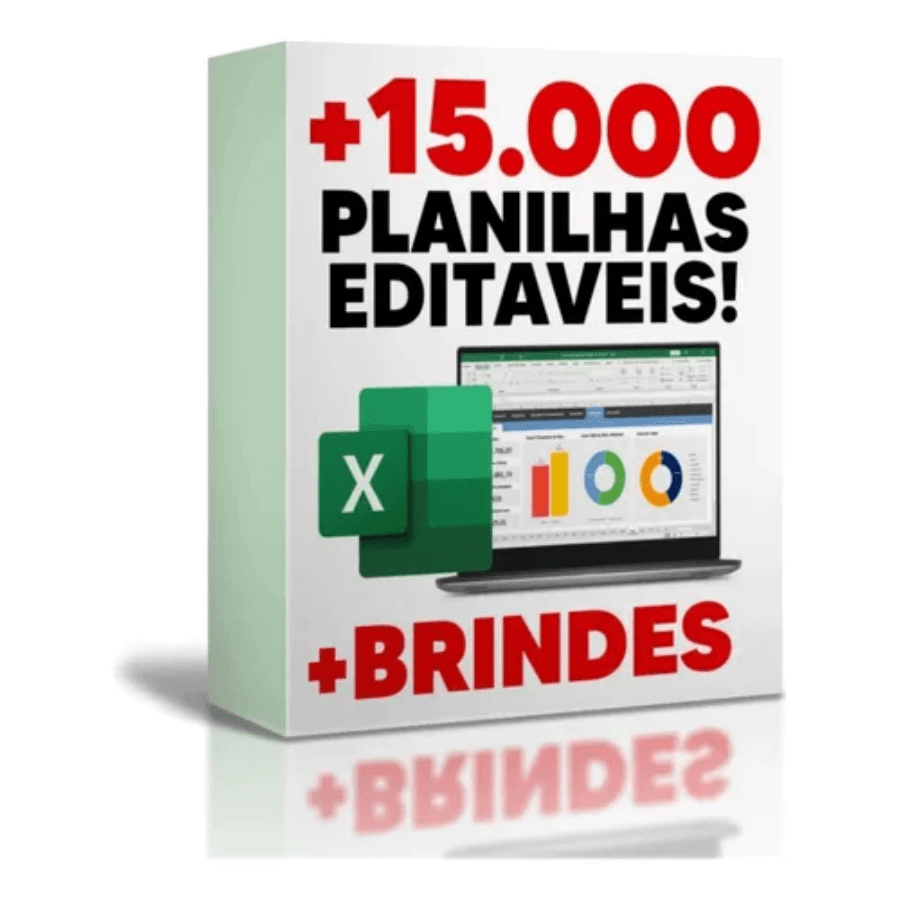 +15.000 editable Excel spreadsheets package with bonuses and laptop display