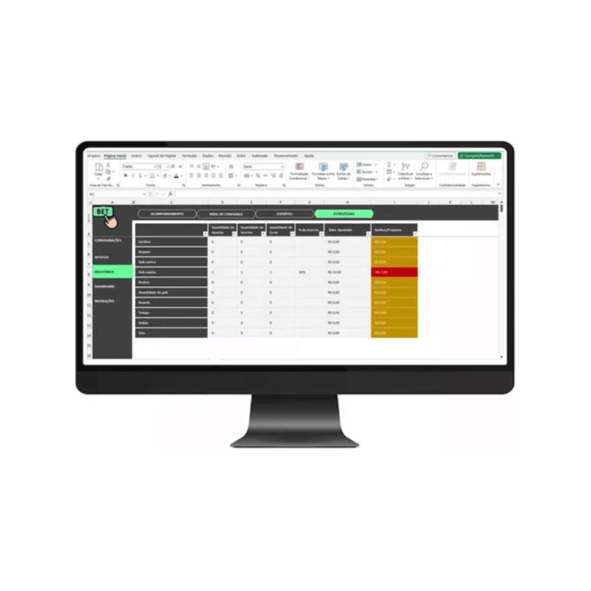 Hoja de cálculo para la gestión de fondos de apuestas deportivas, Excel para apuestas de fútbol