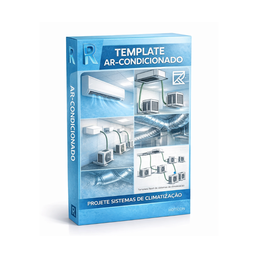 Template Ar Condicionado para Revit Avac parametrizado, projeto sistemas de climatização e suporte a várias versões.