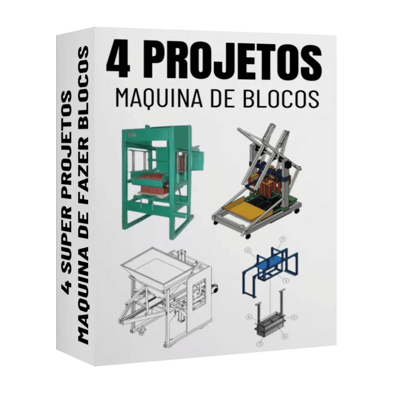4 Projetos Maquina Fazer Blocos Cimento Concreto Poedeira - Radali Shop