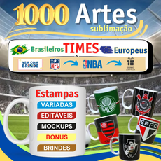 Mil Artes Sublimação Canecas Times Futebol NFL NBA