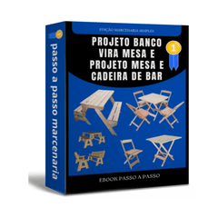 Proyectos Banco que se convierte en Mesa de Jardín + Mesa y Silla de Bar