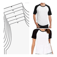 18 Moldes Raglan Masculina e Feminino Modelagem Gabarito Camiseta Roupas - Radali Shop