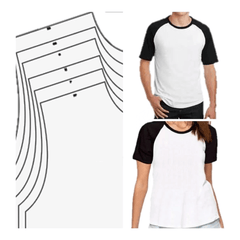 18 patrones de raglán para hombre y mujer: plantillas para modelar camisetas