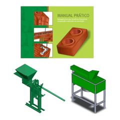 Proyecto de prensa de ladrillos ecológicos, máquina formadora, trituradora y tamiz de suelo