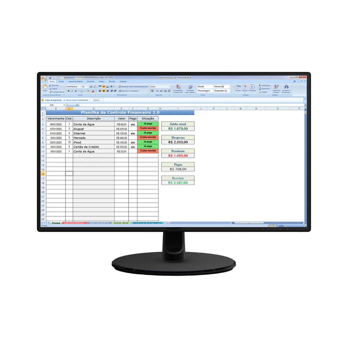 Hoja de cálculo de control financiero personal sencilla y fácil de usar