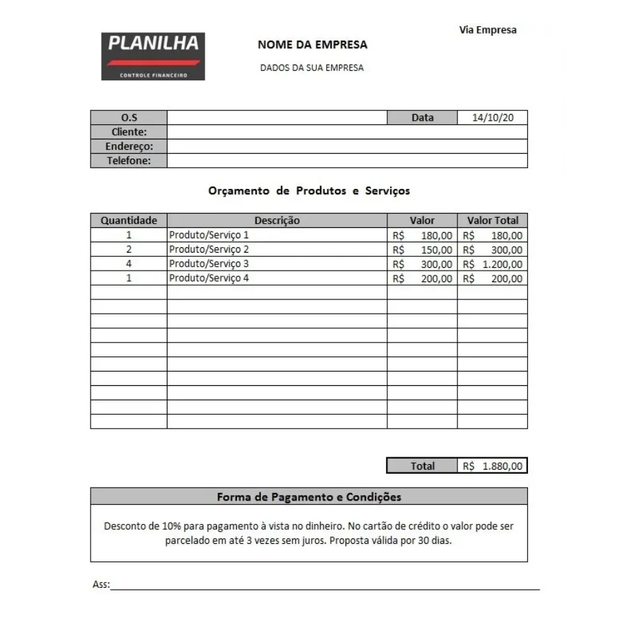 Hoja de cálculo de Excel para la planificación y el control de gastos financieros 
