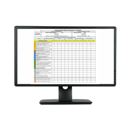 Hoja de cálculo PMOC editable para el gerente técnico de la empresa