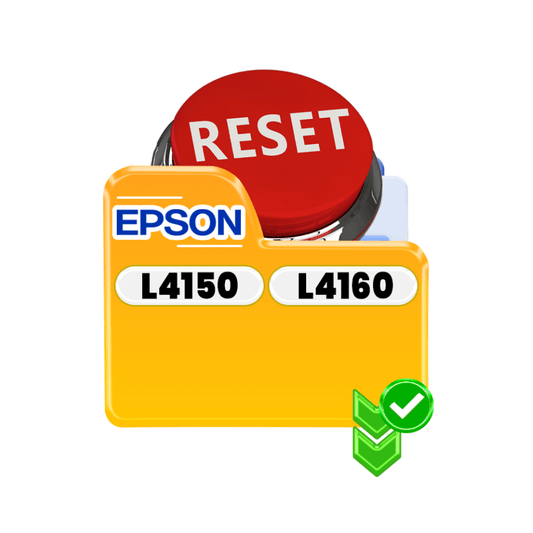 Icon showing reset button for Epson L4150 and L4160 printer models, highlighting quick reset solution.