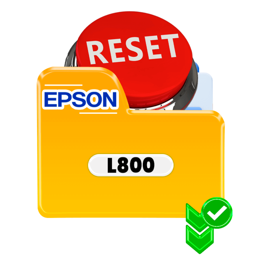 Imagem do botão de reset vermelho para impressora Epson L800, simbolizando o reinício do contador da almofada.