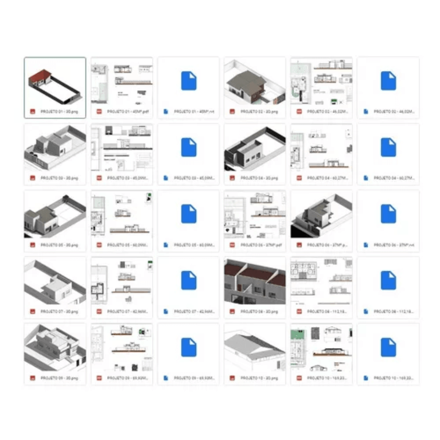 245mil Projetos Autocad Casas Prontos - Planta Baixa Engenharia Civil Dwg - Radali Shop
