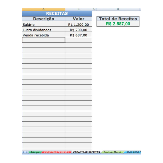 Hoja de cálculo de control financiero personal sencilla y fácil de usar