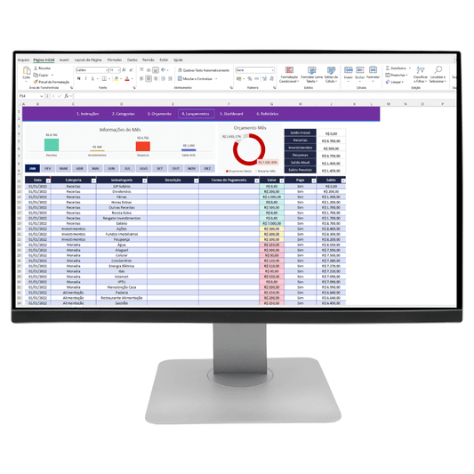 Planilha Controle Financeiro Pessoal Gastos Despesas Mensal Diário Familiar - Radali Shop