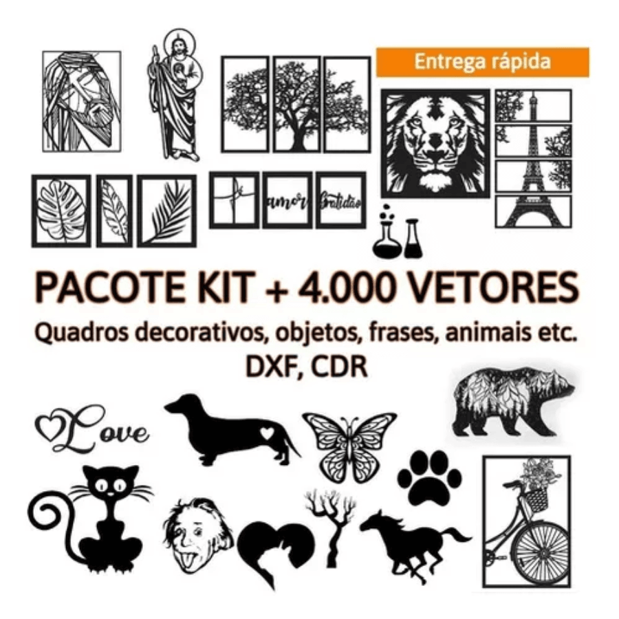 Vetor +4000 Quadros Paredes Corte Fresa Tocha CNC Laser Router Arquivos Artes - Radali Shop
