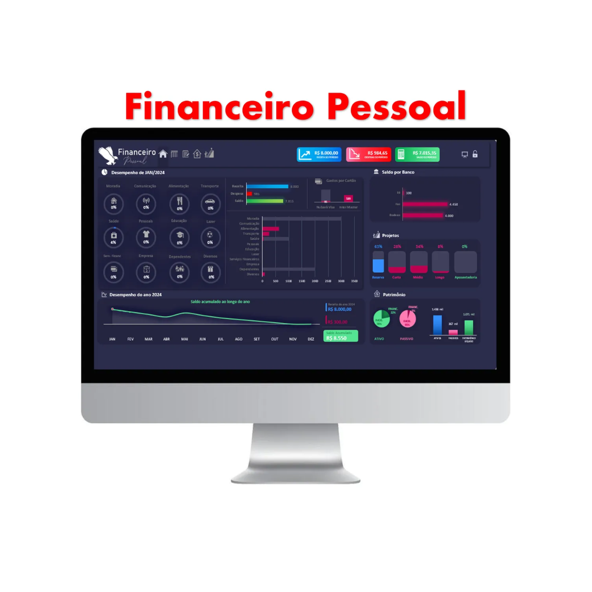 Hoja de cálculo de Excel para la planificación y el control de gastos financieros 
