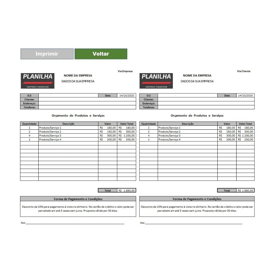 Hoja de cálculo de Excel para la planificación y el control de gastos financieros 