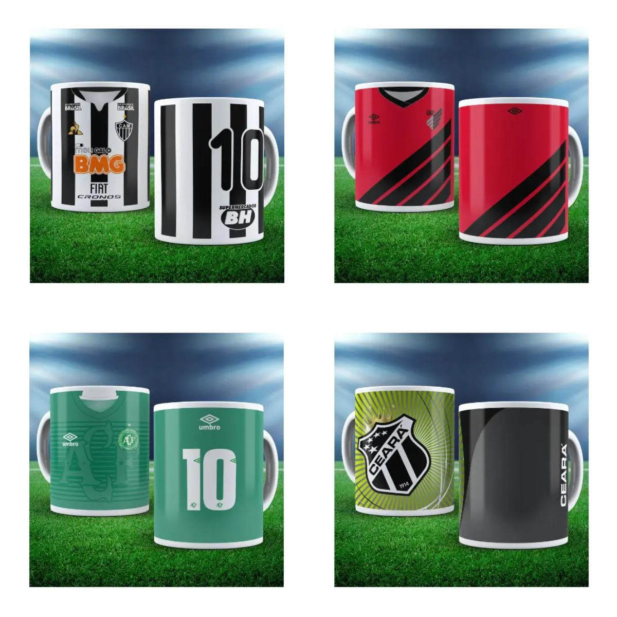 Mil Artes Sublimação Canecas Times Futebol NFL NBA