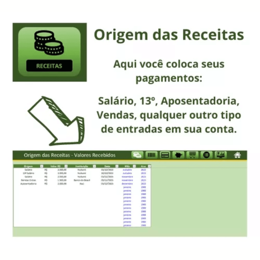 Planilha Controle Financeiro Pessoal Gastos Despesas Mensal Diário - Radali Shop
