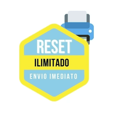 Imagem do selo 'RESET ILIMITADO ENvio IMEDIATO' com ícone de impressora, relacionado ao Reset Epson L3210.