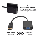 Cabo Adaptador Displayport para Vga Preto - Radali Shop