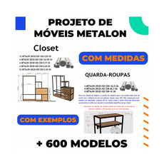 +600 Projetos Móveis Metalon Em Arquivos Pdf, projetos de móveis metalon com medidas e exemplos, +600 modelos.