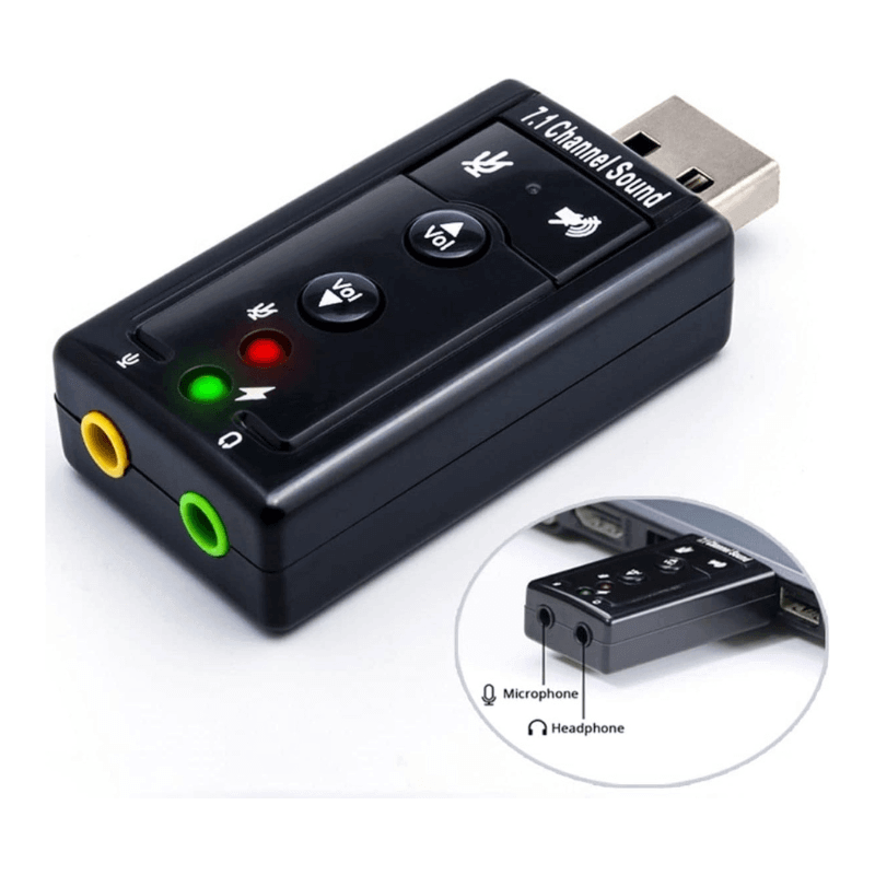 Placa De Som Usb Externa P2 Pc Adaptador Áudio 7.1 Notebook - Radali Shop