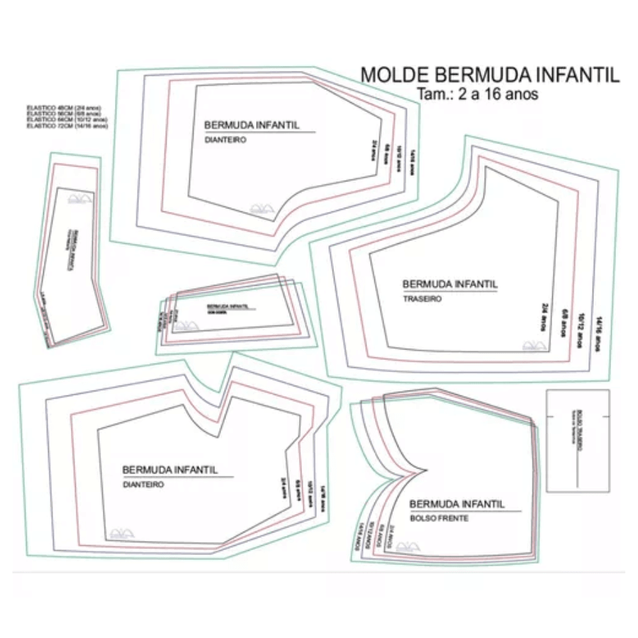 Kit +300 Moldes Roupas Infantil Tamanho Real Gabarito Arquivos Crianças - Radali Shop