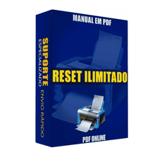 Caixa de manual em PDF para reset ilimitado de impressora, com suporte especializado e envio rápido.