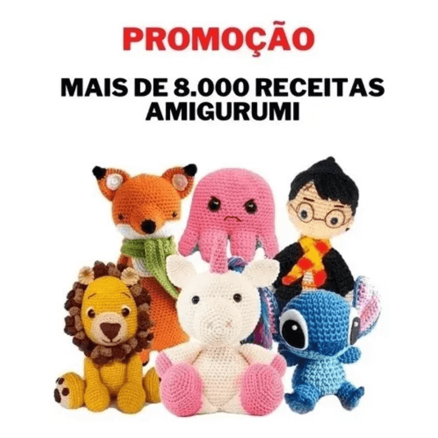 Mega Pack Amigurumi - 8.000 Receitas Moldes Arquivos Atualizadas - Radali Shop