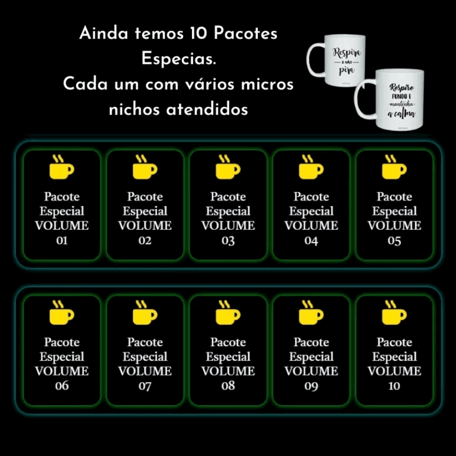 Super Pack 100 Mil Artes Para Sublimação Canecas +70 Temas Diferentes - Radali Shop