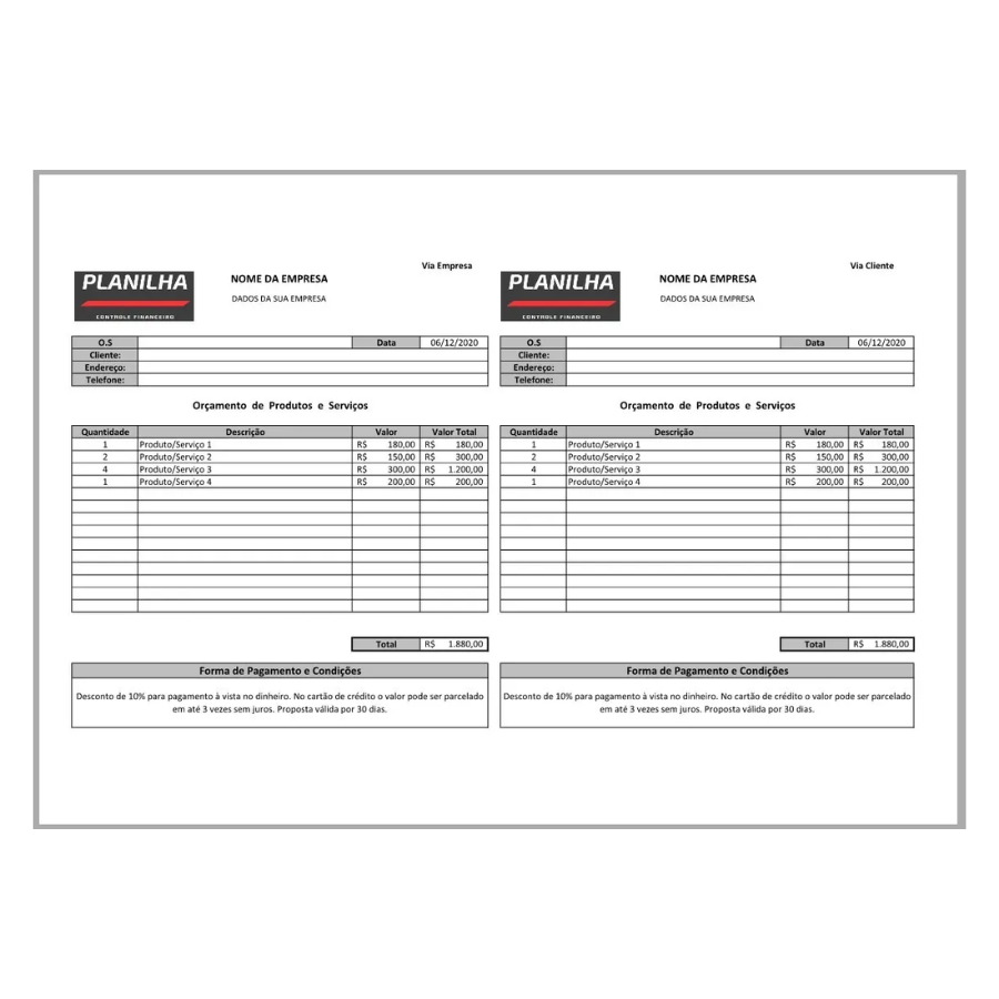 Hoja de cálculo de Excel para la planificación y el control de gastos financieros 