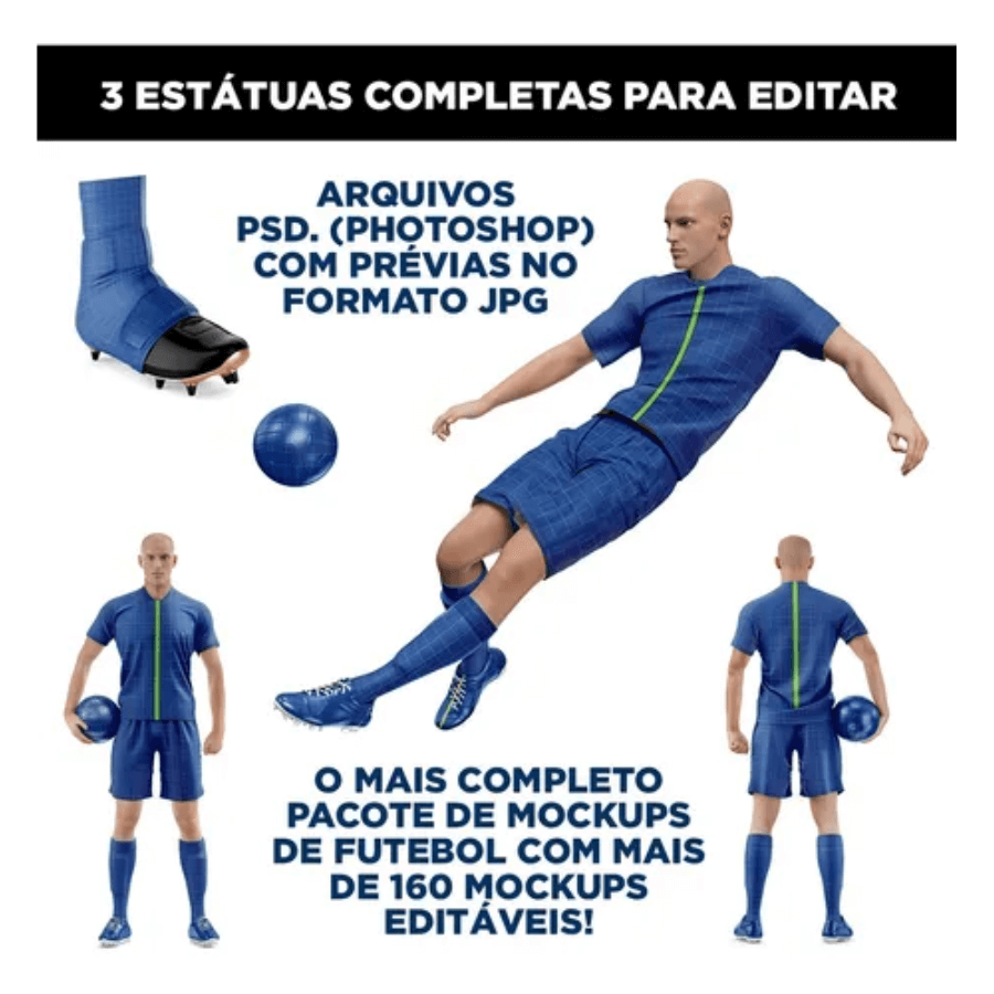 Paquete de maquetas de fútbol +160 archivos editables