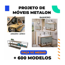 +600 Projetos Móveis Metalon Em Arquivos Pdf com exemplos de móveis como banheiros e armários.