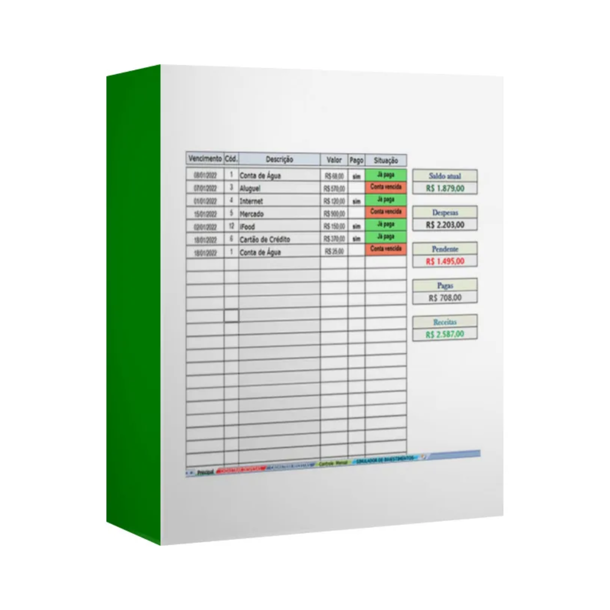 Hoja de cálculo de control financiero personal sencilla y fácil de usar