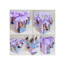 Kit 2025 Festa Prontas Arquivo Corte Silhouette Topo De Bolo with purple gift boxes featuring character designs and ribbons.