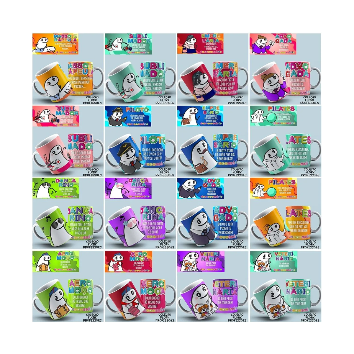 Paquete de 1500 diseños de tazas de sublimación - Flork Bento Meme