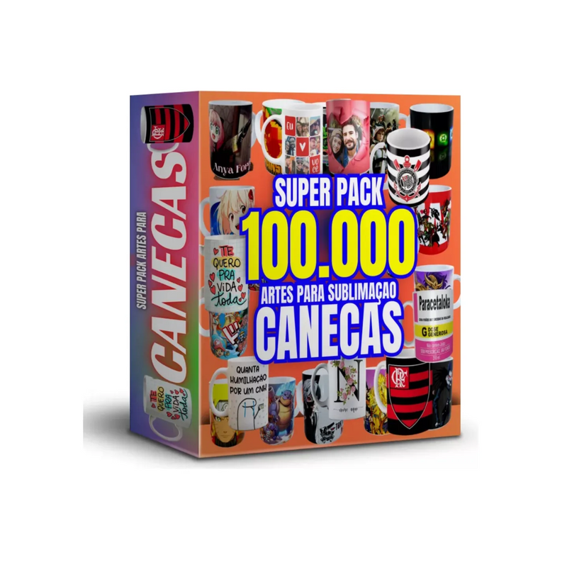 Super Pack 100.000 Diseños de Tazas de Sublimación +70 Temas