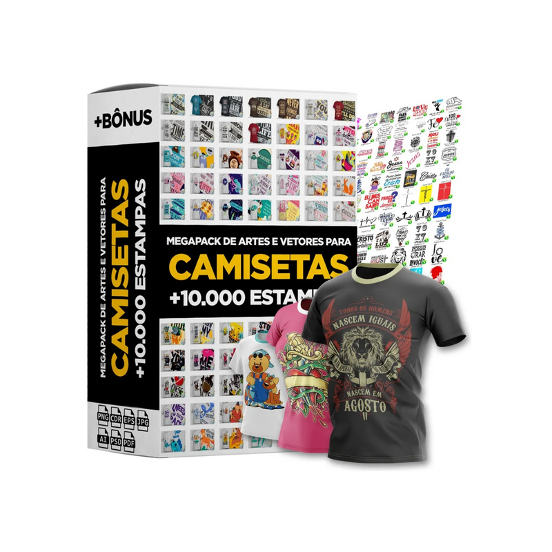 Megapack de artes y vectores para impresiones de camisetas