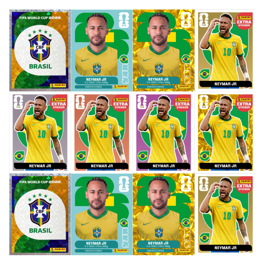 Figurinhas copa do mundo 2026 para imprimir de Neymar JR em alta qualidade e design exclusivo.
