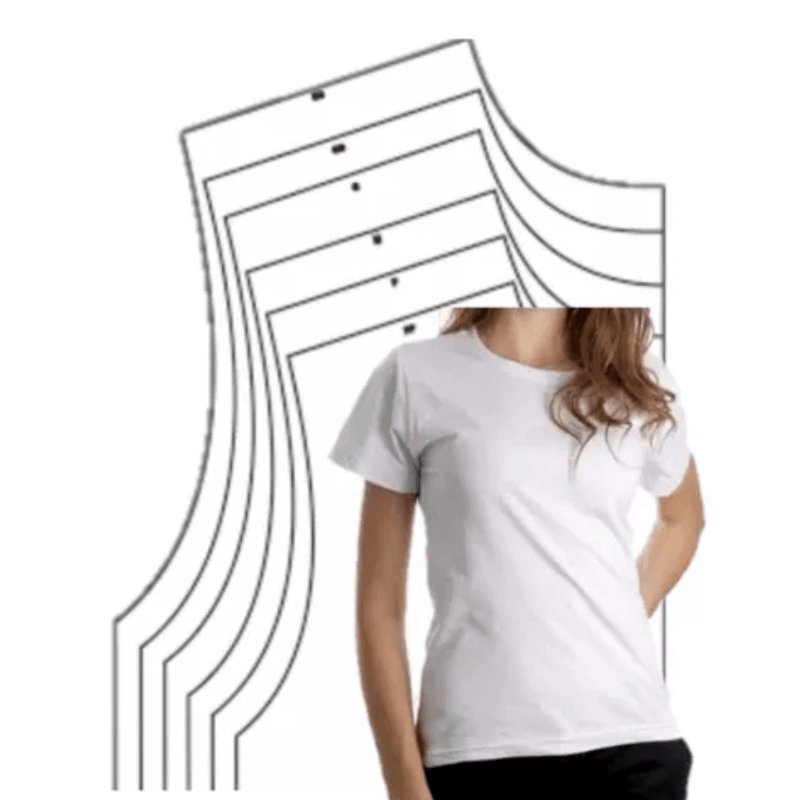 9 Moldes Camisa Baby Look Ou Básica Modelagem Gabarito Feminino - Radali Shop