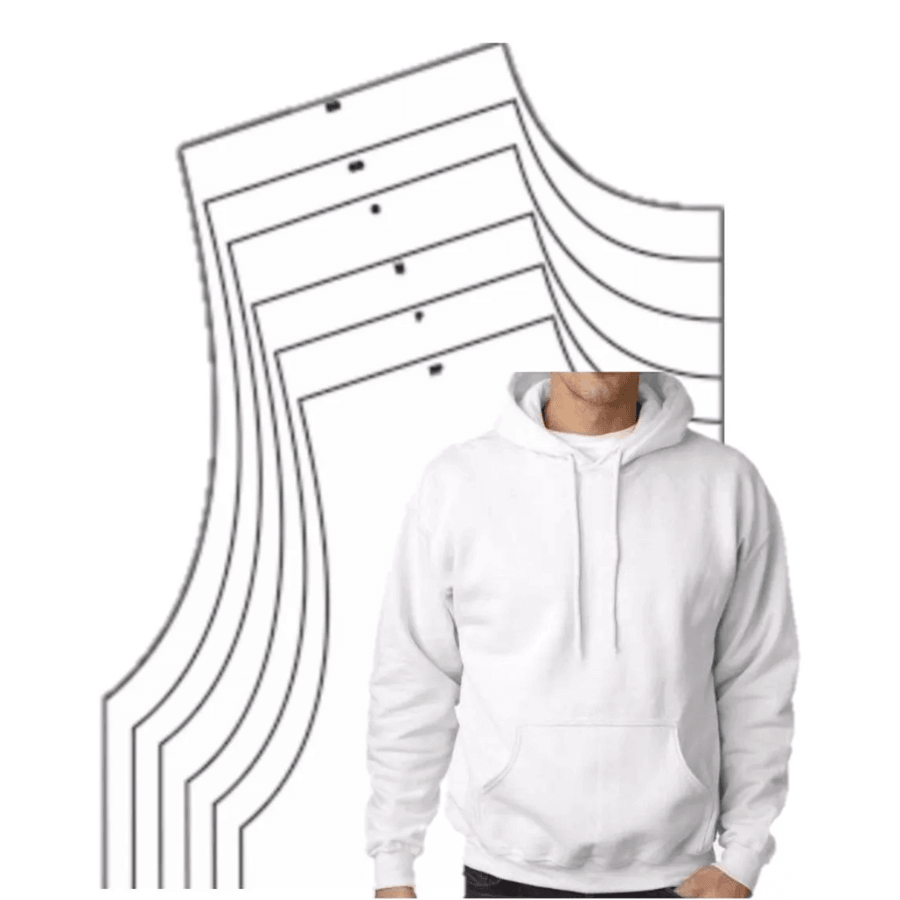 5 Moldes Profissionais Moletom Canguru Gabarito Blusa Masculina - Radali Shop