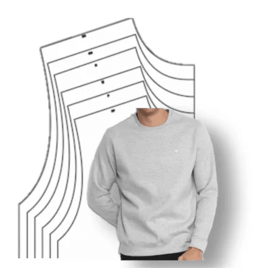 5 Moldes Profissionais Moletom Básico Gabarito Blusa Masculina - Radali Shop