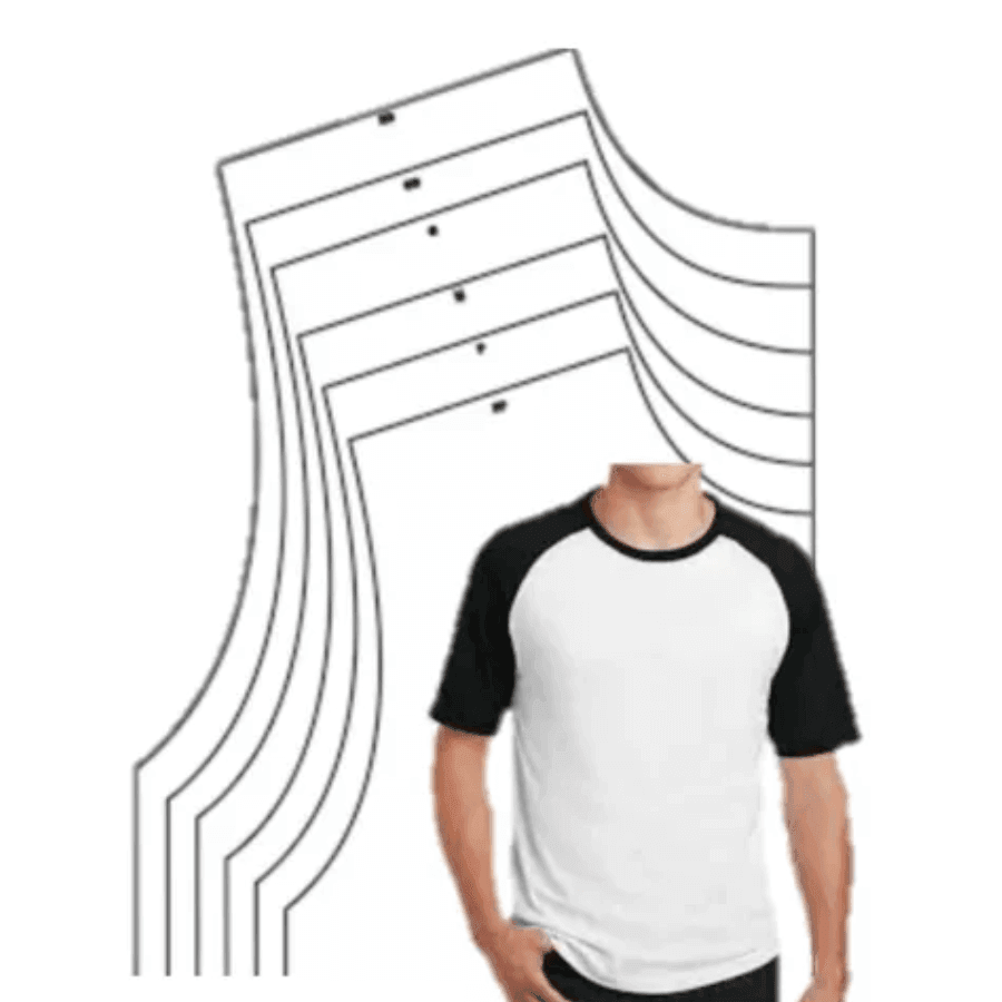 9 Moldes Raglan Masculina Modelagem Gabarito Camiseta Roupas - Radali Shop