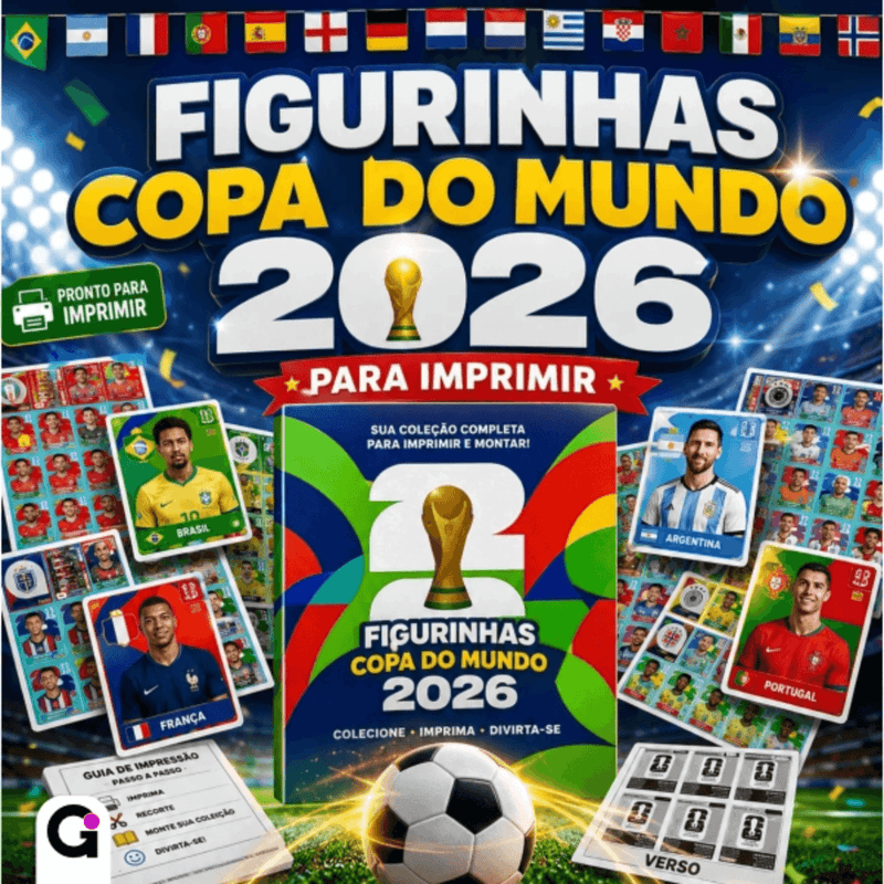 Arquivo Digital Figurinhas Imprimir PDF Copa do Mundo 2026